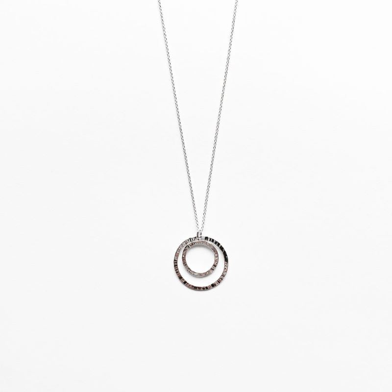 Mini Double Circles Necklace in Sterling Silver