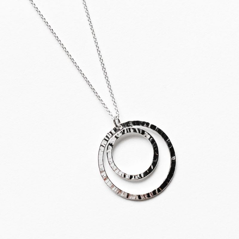 Mini Double Circles Necklace in Sterling Silver