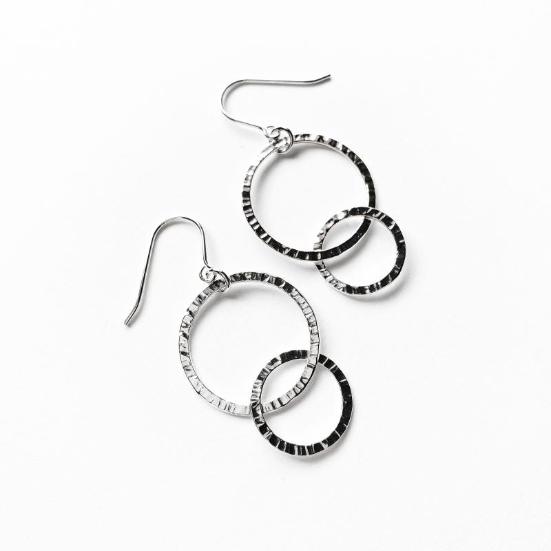 Mini Link Circles Earrings in Sterling Silver