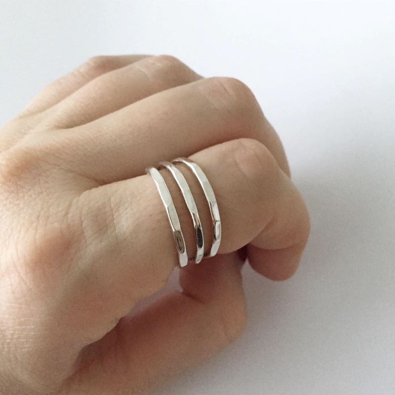 Three Layer Ring in Sterling Silver