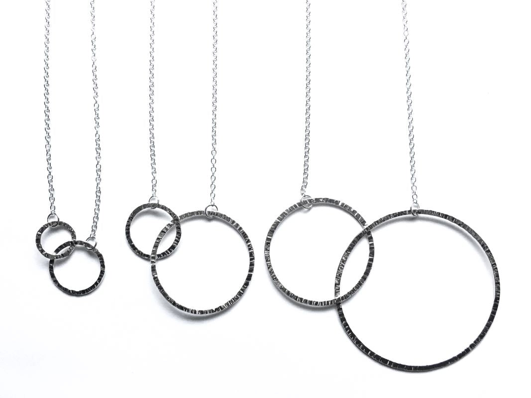 Link Circles Necklace Set in Sterling Silver