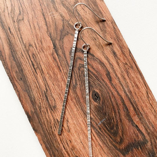 Long Stick Earrings in Sterling Silver