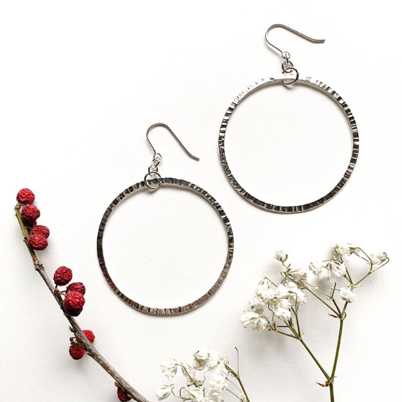 Medium Circles Earrings in Sterling Silver