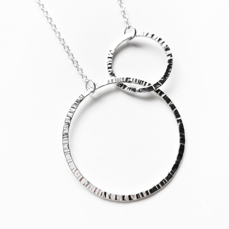 Medium Link Circles Necklace in Sterling Silver