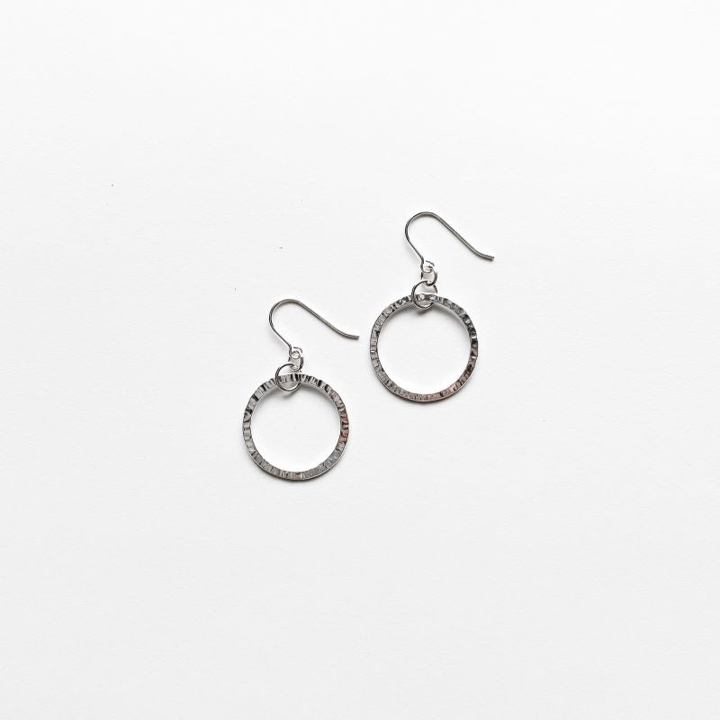 Mini Circle Earrings in Sterling Silver