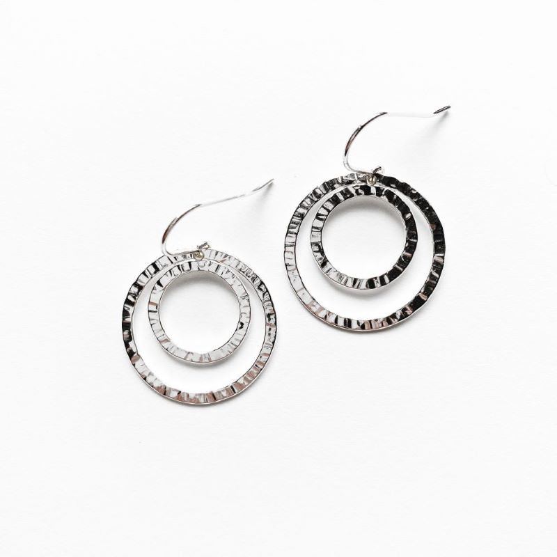 Mini Double Circles Earrings in Sterling Silver