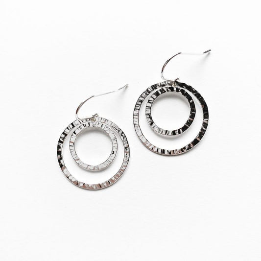 Mini Double Circles Earrings in Sterling Silver