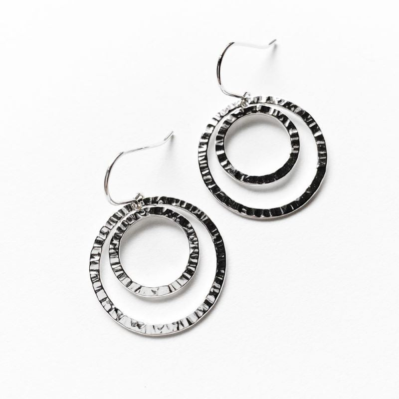 Mini Double Circles Earrings in Sterling Silver