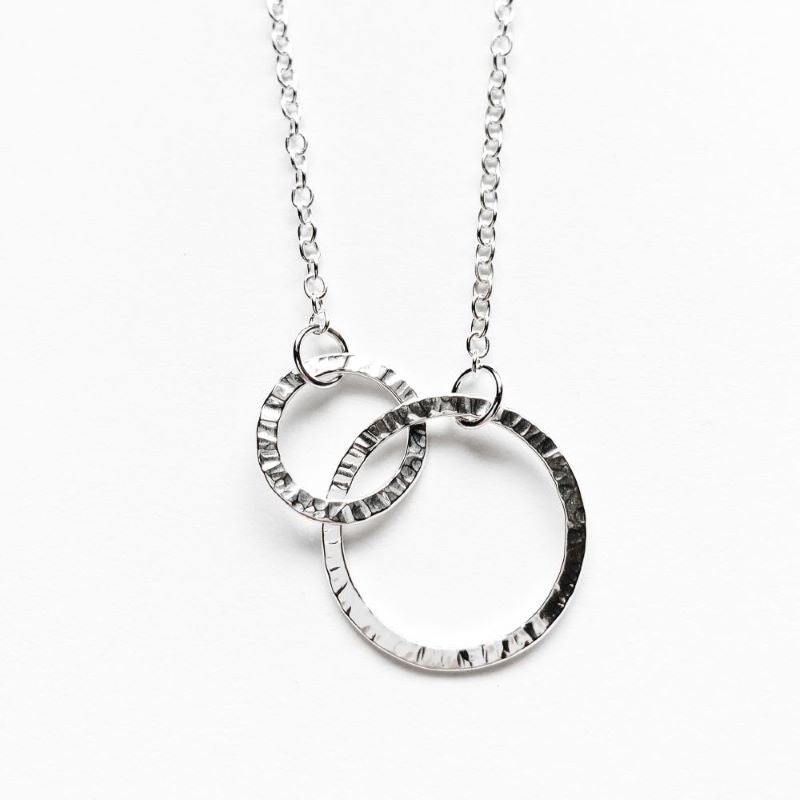 Mini Link Circles Necklace in Sterling Silver