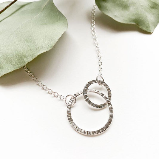 Mini Link Circles Necklace in Sterling Silver