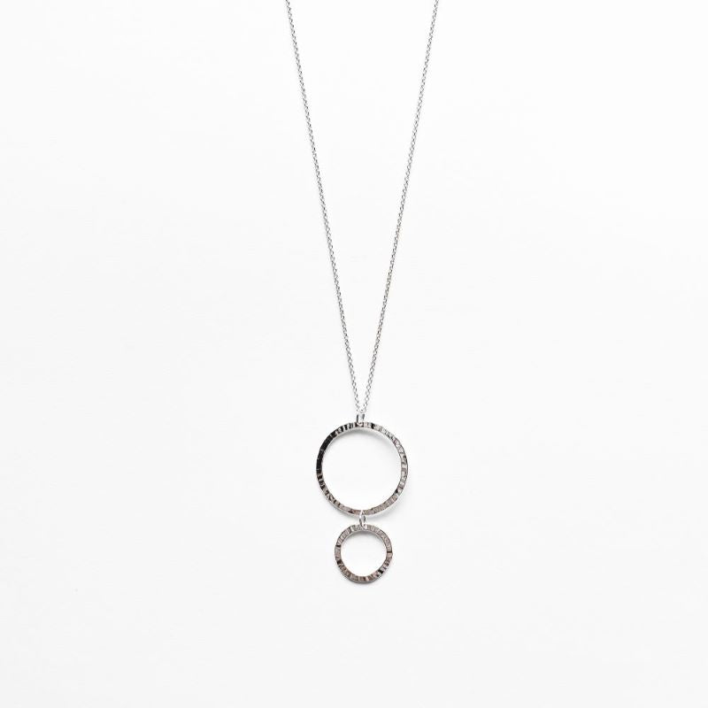 Mini Mixed Circles Necklace in Sterling Silver