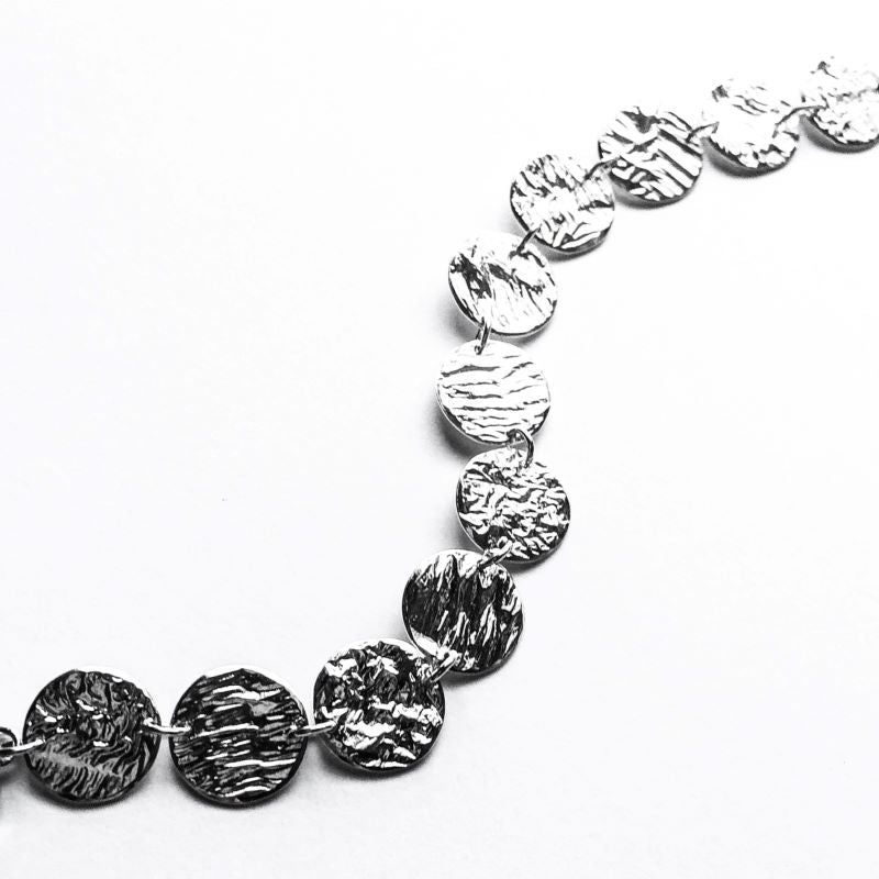 Moon Bracelet in Reticulated Silver