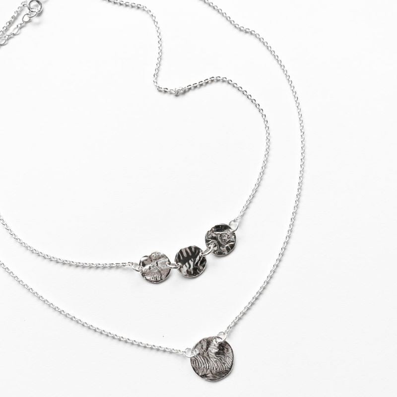 Moon Choker Necklace in Reticulated Silver