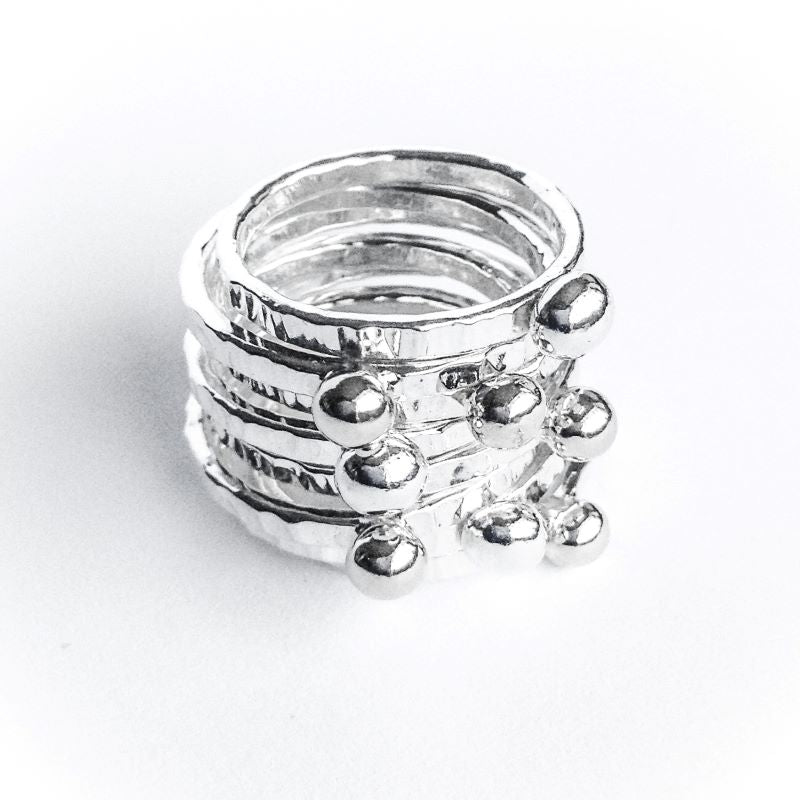 Silver Ball Stacking Ring in Sustainable Recycled Sterling Silver