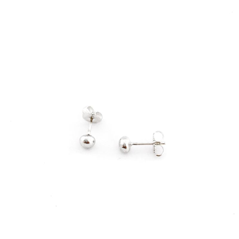 Medium Stone Stud Earrings in Sustainable Recycled Sterling Silver